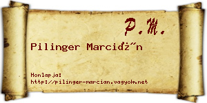 Pilinger Marcián névjegykártya